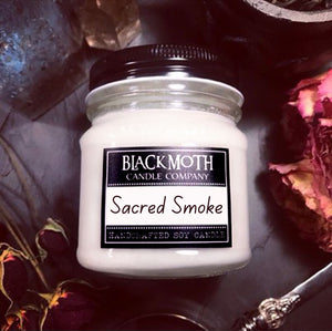 8 oz Sacred Smoke Scented Soy Candle in Mason Jar