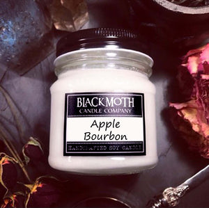 8 oz Apple Bourbon Scented Soy Candle in Mason Jar