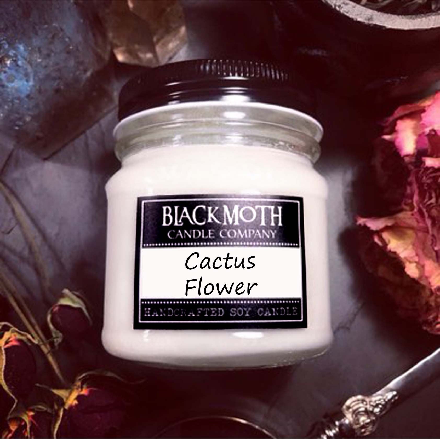 8 oz Cactus Flower Scented Soy Candle in Mason Jar